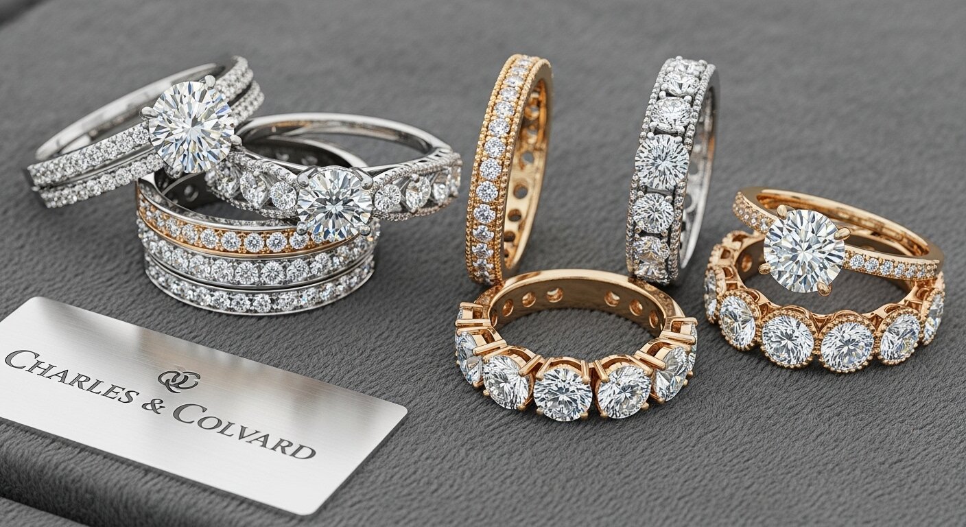 Charles & Colvard Wedding Bands & Eternity Rings